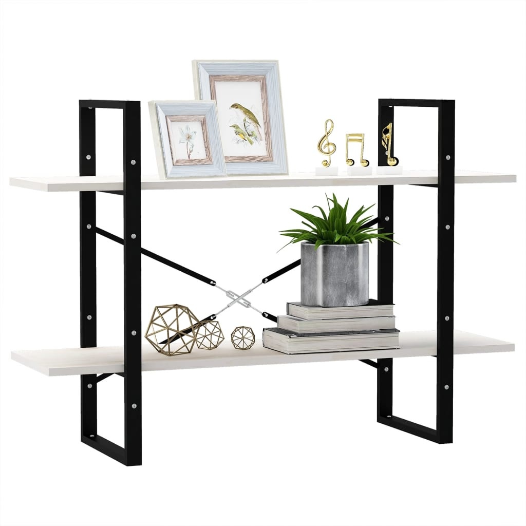 VidaXL Boekenkast met 2 schappen 100x30x70 cm massief grenenhout wit