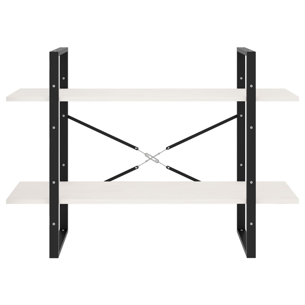 VidaXL Boekenkast met 2 schappen 100x30x70 cm massief grenenhout wit