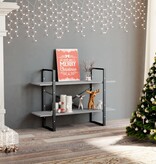 VidaXL Boekenkast met 2 schappen 100x30x70 cm spaanplaat betongrijs