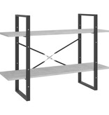 VidaXL Boekenkast met 2 schappen 100x30x70 cm spaanplaat betongrijs