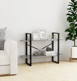 VidaXL Boekenkast met 2 schappen 100x30x70 cm spaanplaat betongrijs