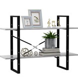 VidaXL Boekenkast met 2 schappen 100x30x70 cm spaanplaat betongrijs
