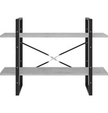 VidaXL Boekenkast met 2 schappen 100x30x70 cm spaanplaat betongrijs