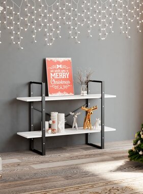 VidaXL Boekenkast met 2 schappen 100x30x70 cm spaanplaat wit