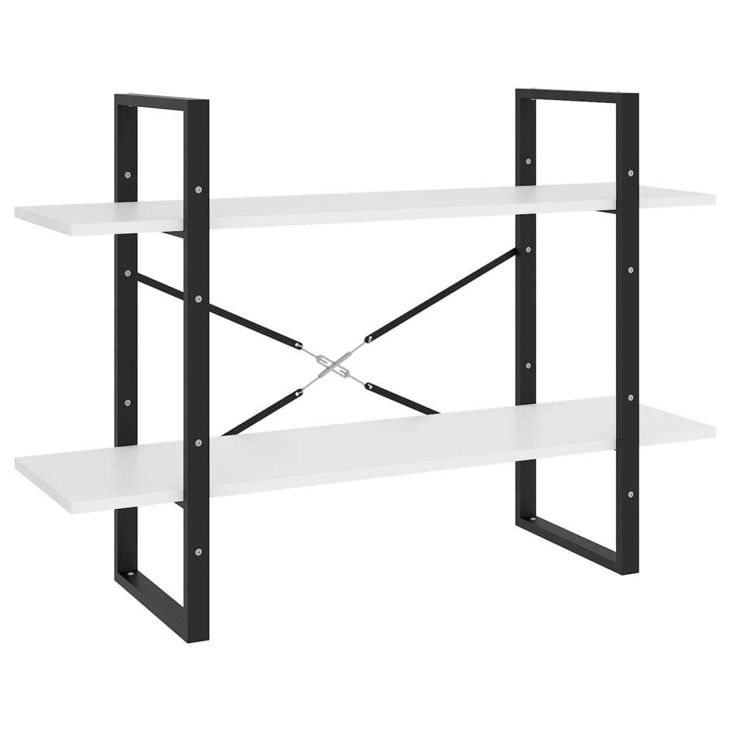 VidaXL Boekenkast met 2 schappen 100x30x70 cm spaanplaat wit