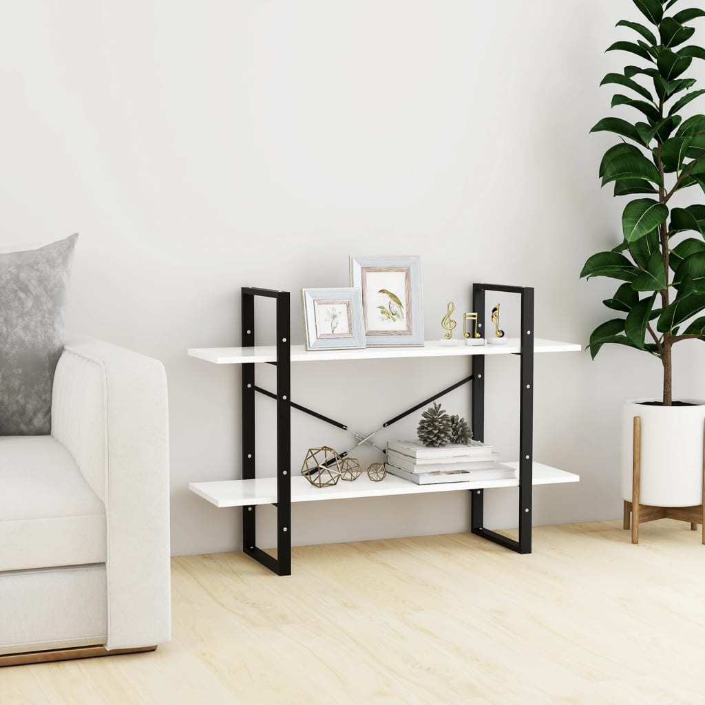 VidaXL Boekenkast met 2 schappen 100x30x70 cm spaanplaat wit