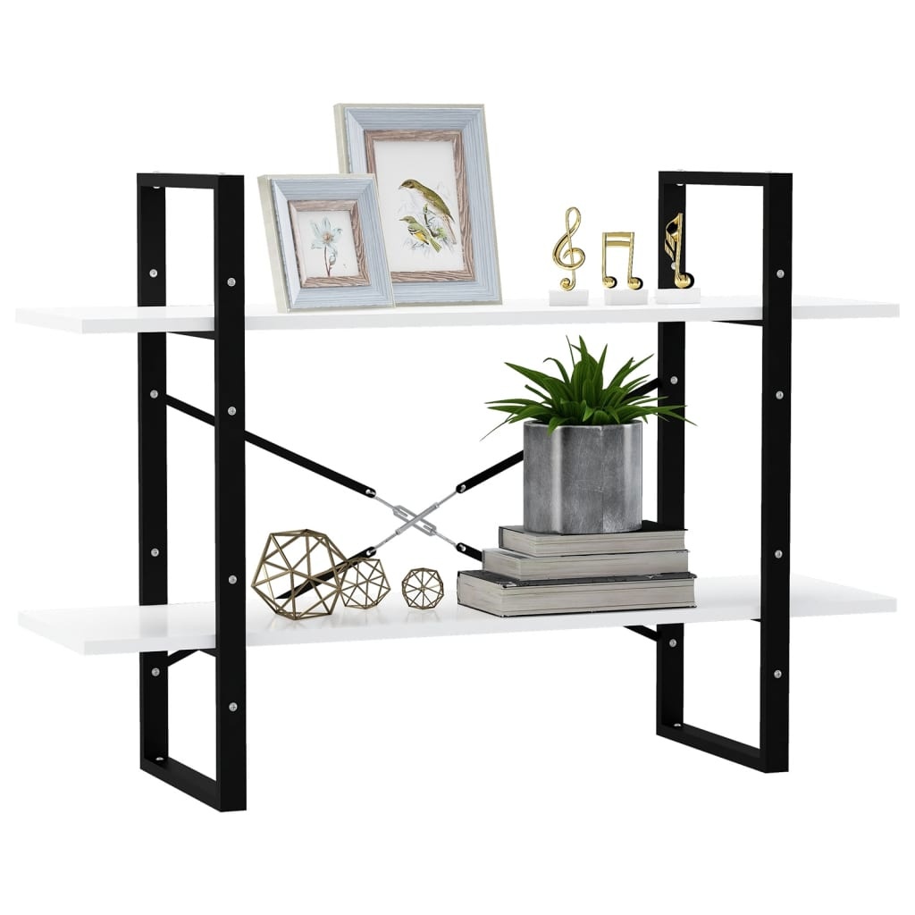 VidaXL Boekenkast met 2 schappen 100x30x70 cm spaanplaat wit