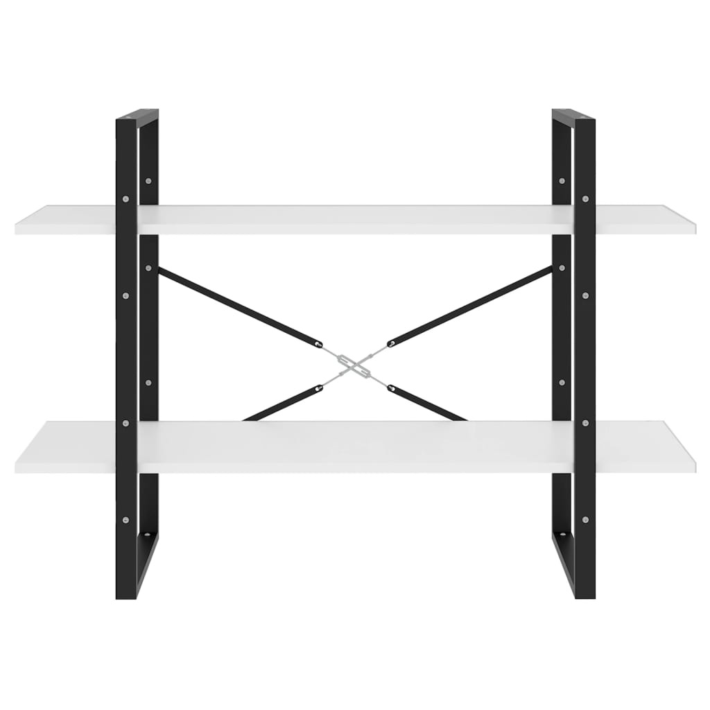 VidaXL Boekenkast met 2 schappen 100x30x70 cm spaanplaat wit