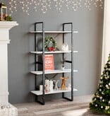 VidaXL Boekenkast met 4 schappen 80x30x140 cm spaanplaat wit