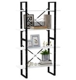 VidaXL Boekenkast met 4 schappen 80x30x140 cm spaanplaat wit