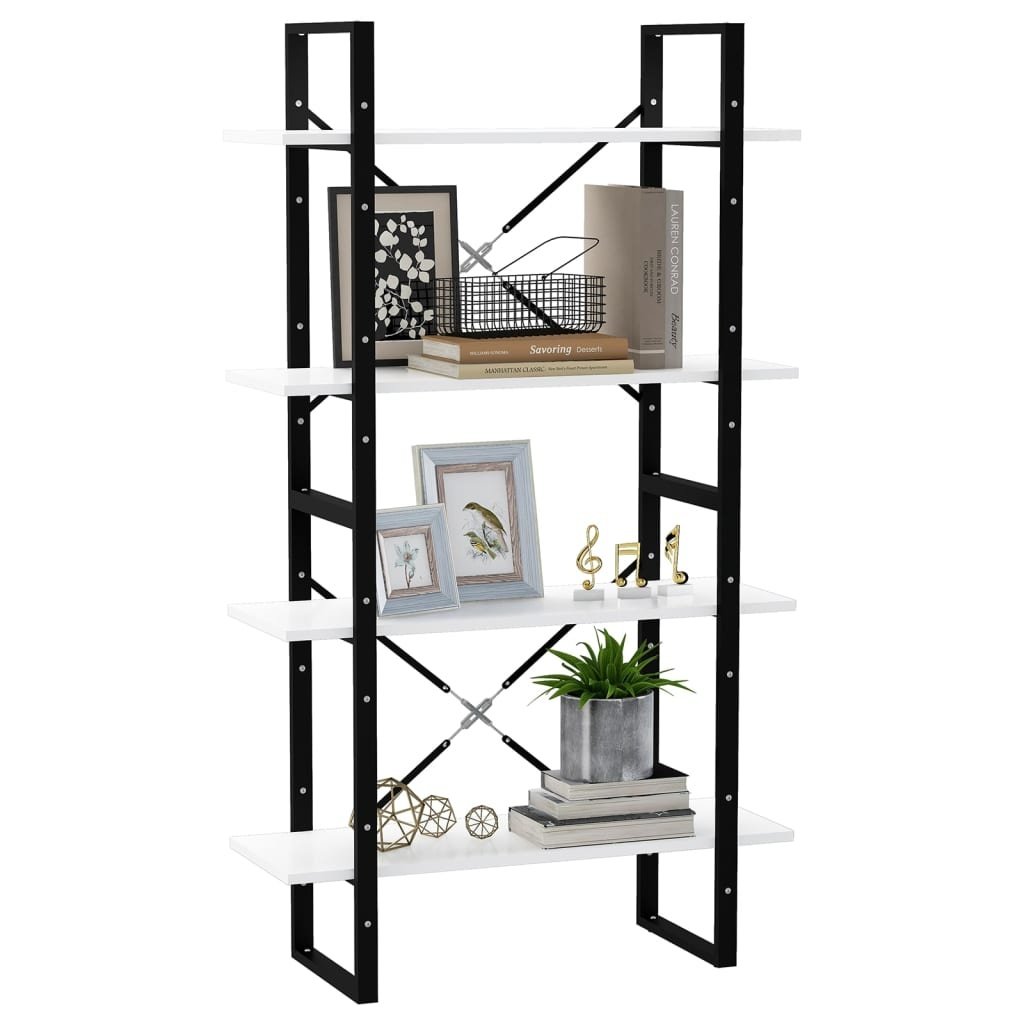 VidaXL Boekenkast met 4 schappen 80x30x140 cm spaanplaat wit