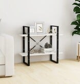 VidaXL Boekenkast met 2 schappen 80x30x70 cm massief grenenhout wit