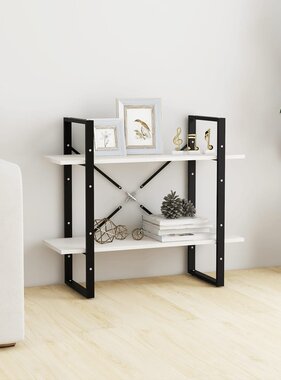 VidaXL Boekenkast met 2 schappen 80x30x70 cm massief grenenhout wit