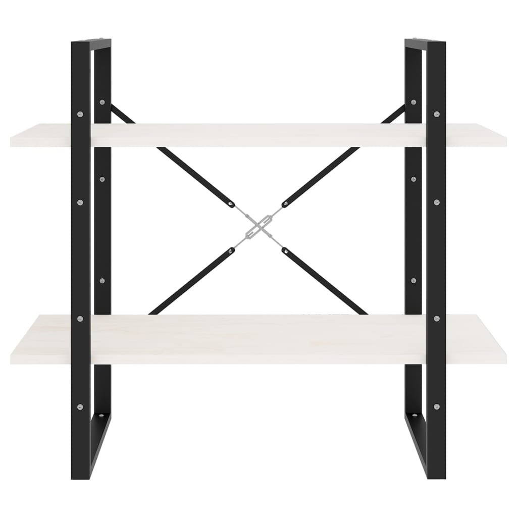 VidaXL Boekenkast met 2 schappen 80x30x70 cm massief grenenhout wit