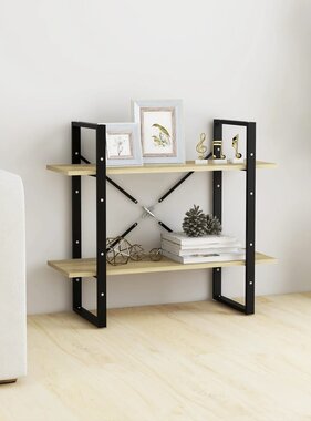 VidaXL Boekenkast met 2 schappen 80x30x70 cm spaanplaat sonoma eiken