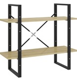 VidaXL Boekenkast met 2 schappen 80x30x70 cm spaanplaat sonoma eiken