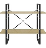 VidaXL Boekenkast met 2 schappen 80x30x70 cm spaanplaat sonoma eiken