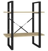 VidaXL Boekenkast met 2 schappen 60x30x70 cm spaanplaat sonoma eiken