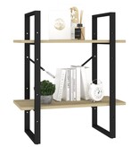 VidaXL Boekenkast met 2 schappen 60x30x70 cm spaanplaat sonoma eiken