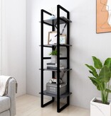 VidaXL Boekenkast met 4 schappen 40x30x140 cm bewerkt hout grijs