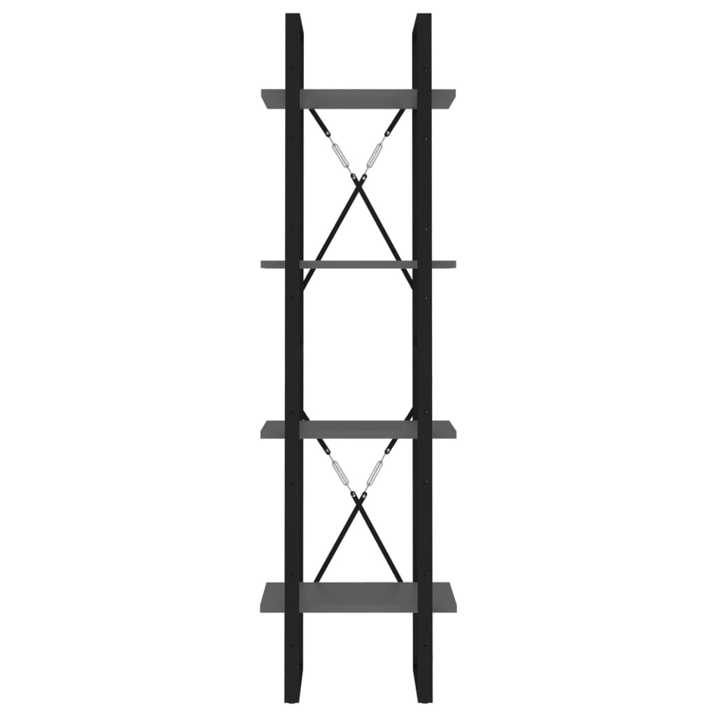 VidaXL Boekenkast met 4 schappen 40x30x140 cm bewerkt hout grijs