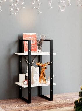 VidaXL Boekenkast met 2 schappen 40x30x70 cm massief grenenhout wit