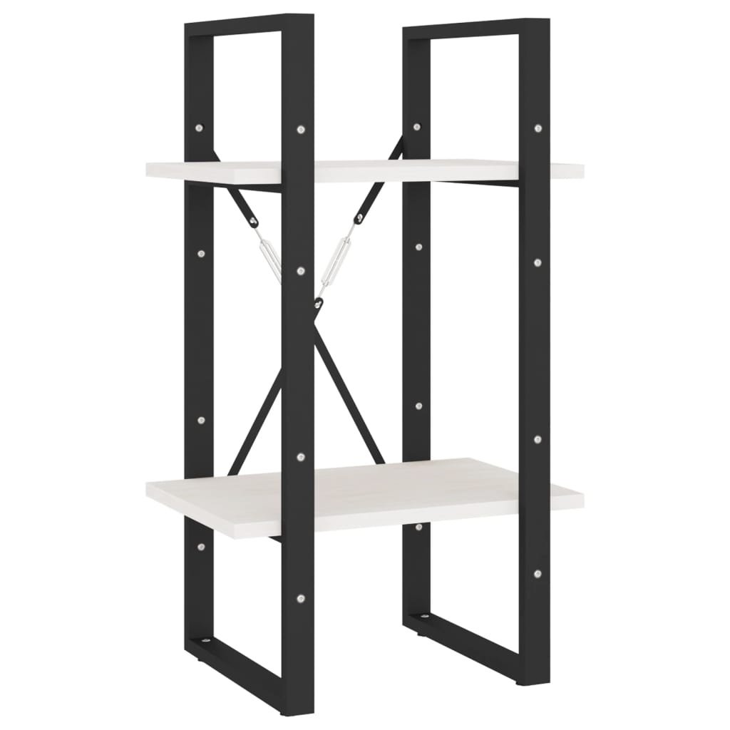 VidaXL Boekenkast met 2 schappen 40x30x70 cm massief grenenhout wit