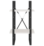 VidaXL Boekenkast met 2 schappen 40x30x70 cm massief grenenhout wit