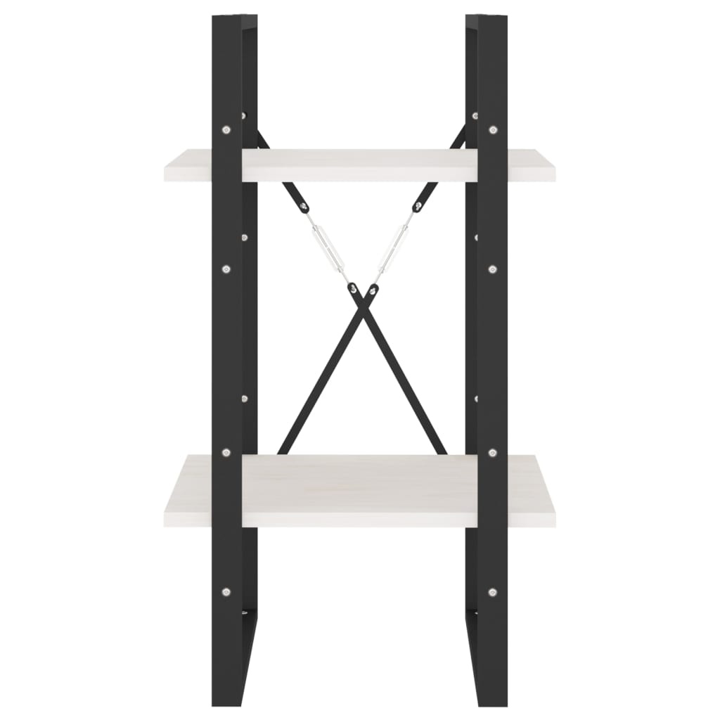 VidaXL Boekenkast met 2 schappen 40x30x70 cm massief grenenhout wit