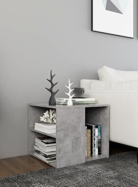 VidaXL Bijzettafel 50x50x45 cm bewerkt hout betongrijs