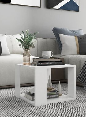 VidaXL Salontafel 40x40x30 cm bewerkt hout wit