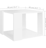 VidaXL Salontafel 40x40x30 cm bewerkt hout wit