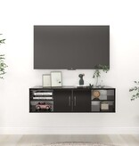 VidaXL Wandschap 102x30x29 cm bewerkt hout zwart