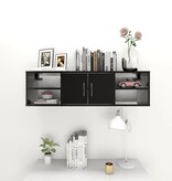 VidaXL Wandschap 102x30x29 cm bewerkt hout zwart