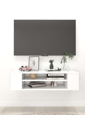 VidaXL Tv-hangmeubel 100x30x26,5 cm bewerkt hout wit
