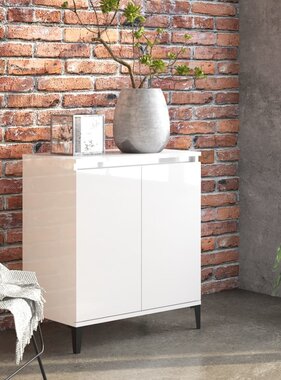 VidaXL Dressoir 60x35x70 cm bewerkt hout hoogglans wit