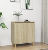 VidaXL Dressoir met houten poten 60x35x70 cm bewerkt hout sonoma eiken