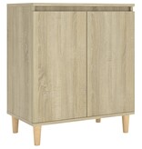 VidaXL Dressoir met houten poten 60x35x70 cm bewerkt hout sonoma eiken