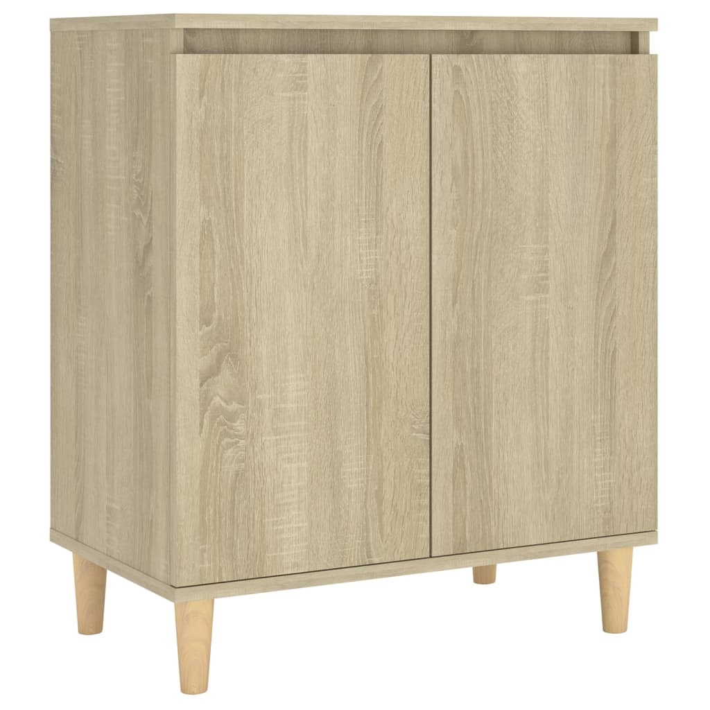 VidaXL Dressoir met houten poten 60x35x70 cm bewerkt hout sonoma eiken