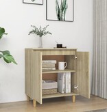 VidaXL Dressoir met houten poten 60x35x70 cm bewerkt hout sonoma eiken