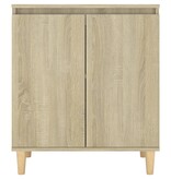 VidaXL Dressoir met houten poten 60x35x70 cm bewerkt hout sonoma eiken