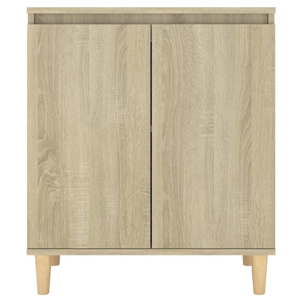VidaXL Dressoir met houten poten 60x35x70 cm bewerkt hout sonoma eiken