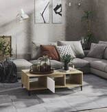VidaXL Salontafel 103,5x60x35 cm bewerkt hout wit en sonoma eikenkleur