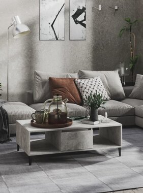 VidaXL Salontafel 103,5x60x35 cm bewerkt hout betongrijs