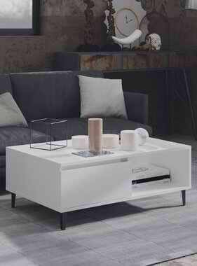 VidaXL Salontafel 90x60x35 cm bewerkt hout wit