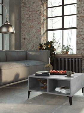 VidaXL Salontafel 60x60x30 cm bewerkt hout betongrijs