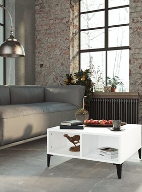 VidaXL Salontafel 60x60x30 cm bewerkt hout wit