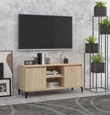 VidaXL Tv-meubel met metalen poten 103,5x35x50 cm sonoma eikenkleurig