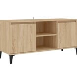 VidaXL Tv-meubel met metalen poten 103,5x35x50 cm sonoma eikenkleurig