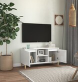 VidaXL Tv-meubel met houten poten 103,5x35x50 cm hoogglans wit